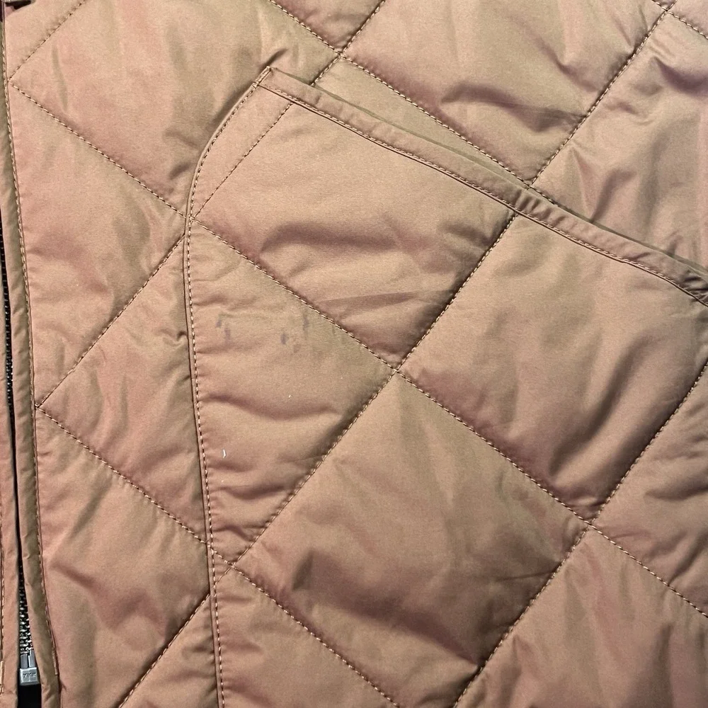 J Crew Walker‎ Quilted Vest XL Glazed Pecan Brown Lightweight Full Zip Casual